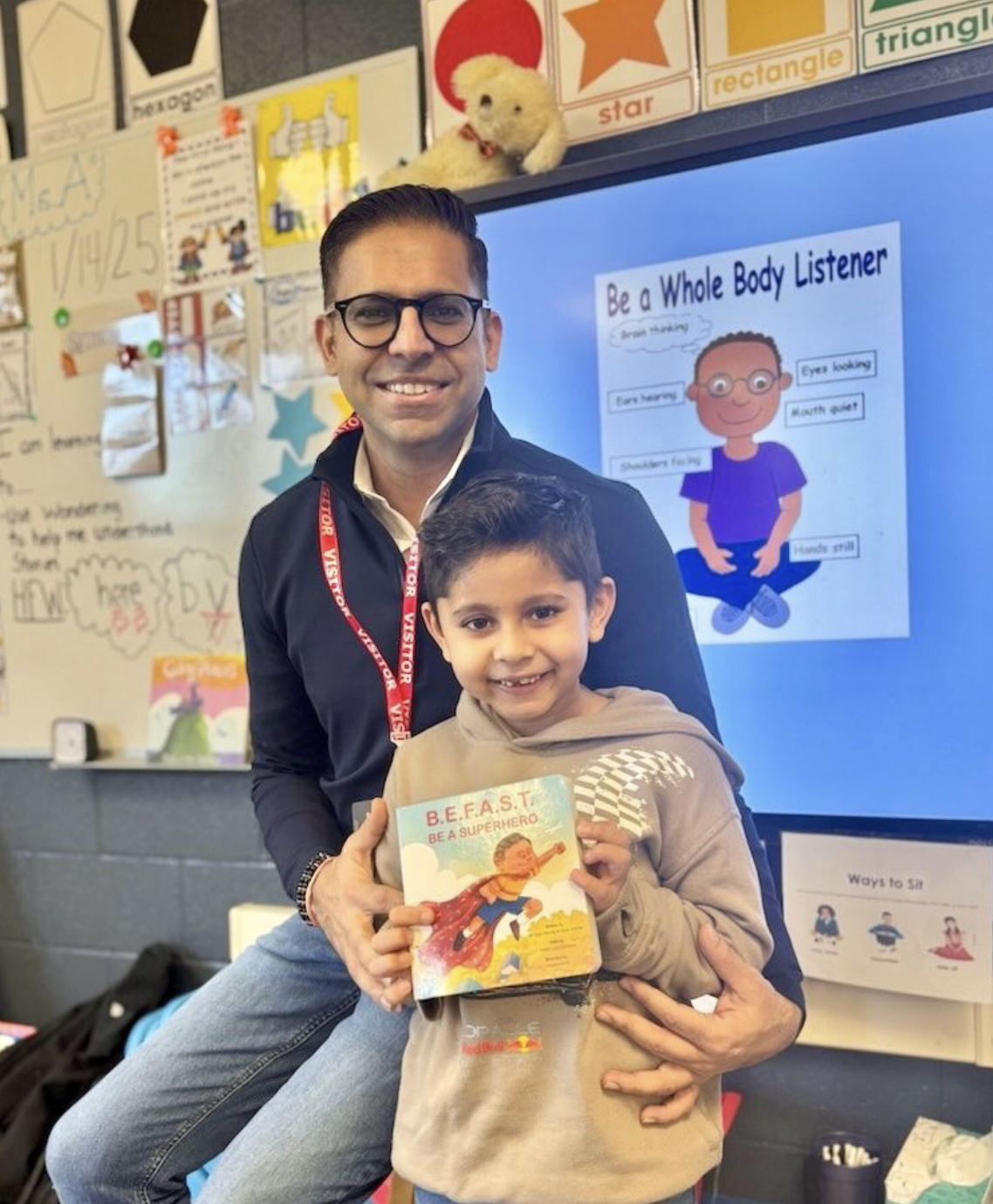 Dr. Rajiv Narula and Ayan in the classroom